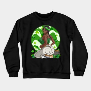 African American Leprechaun St. Patricks Day Crewneck Sweatshirt